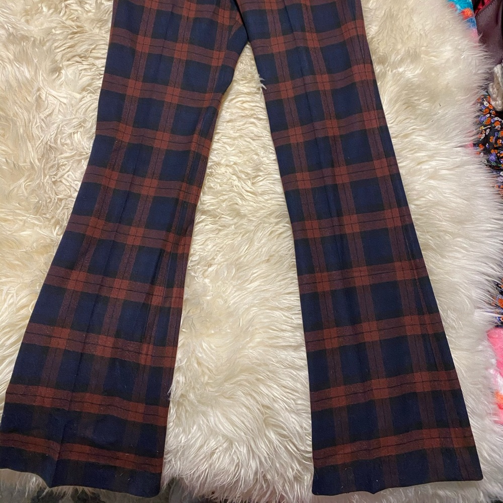 Derek Lam 20 Crosby Flare Plaid Trousers
